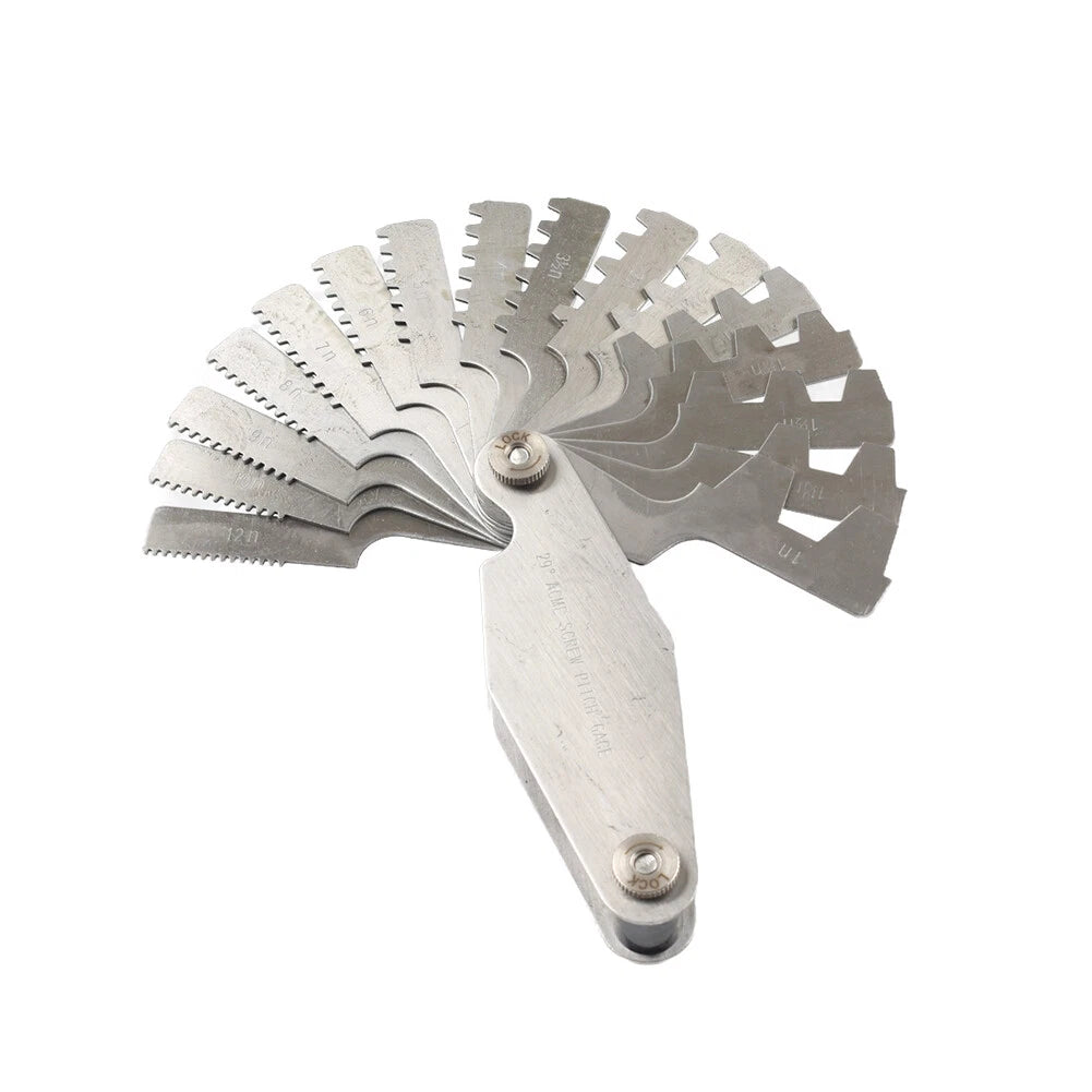 16pcs Screw Pitch Gauge for Automotive Thread Measurement (Stainless Steel)