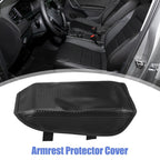 Microfiber Leather Armrest Pad for Volkswagen Tiguan (2017–2021) Carbon Fiber