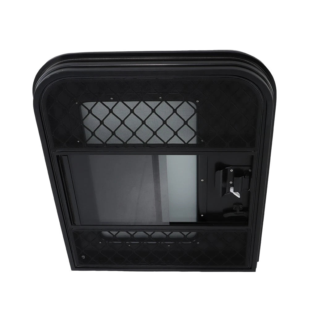 Passenger Side RV Entry Door for Teardrop Trailer (26" W × 32" H) Black