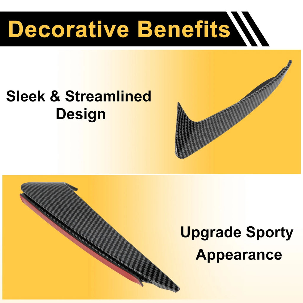 1 Pair Rear Bumper Spoiler for Mercedes-Benz C-Class W205 (2015–2021) Black ABS