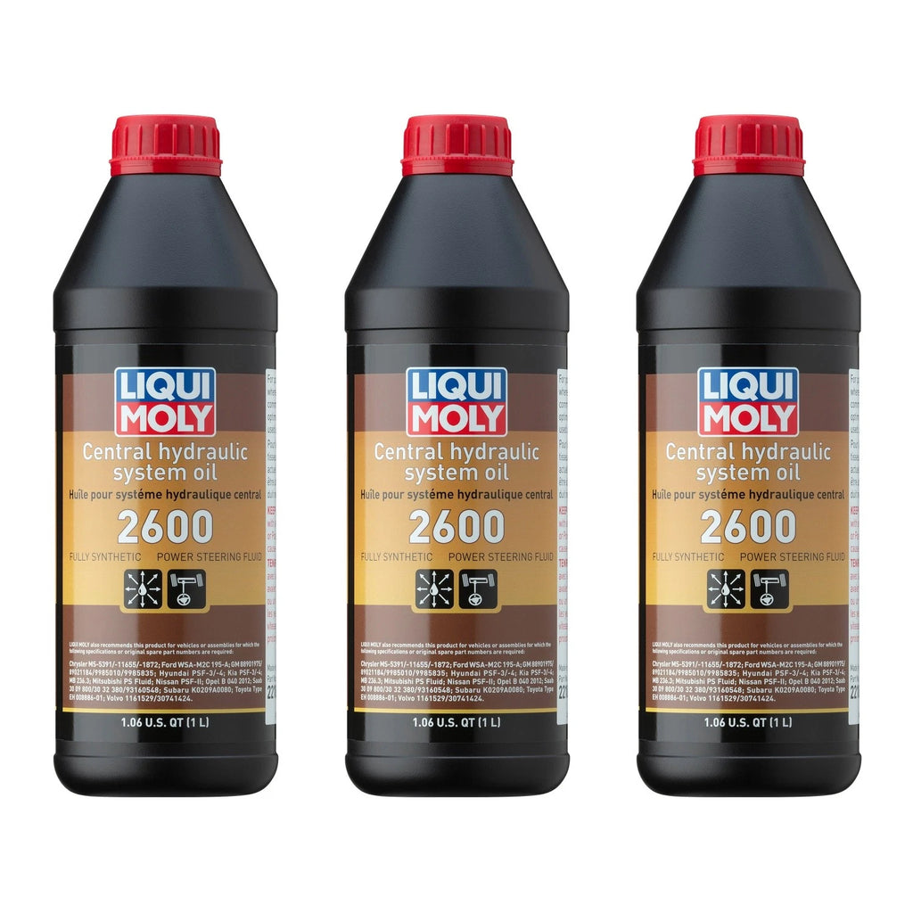 Set of 3 Liqui Moly Central Hydraulic System Oil 2600 (1L each)