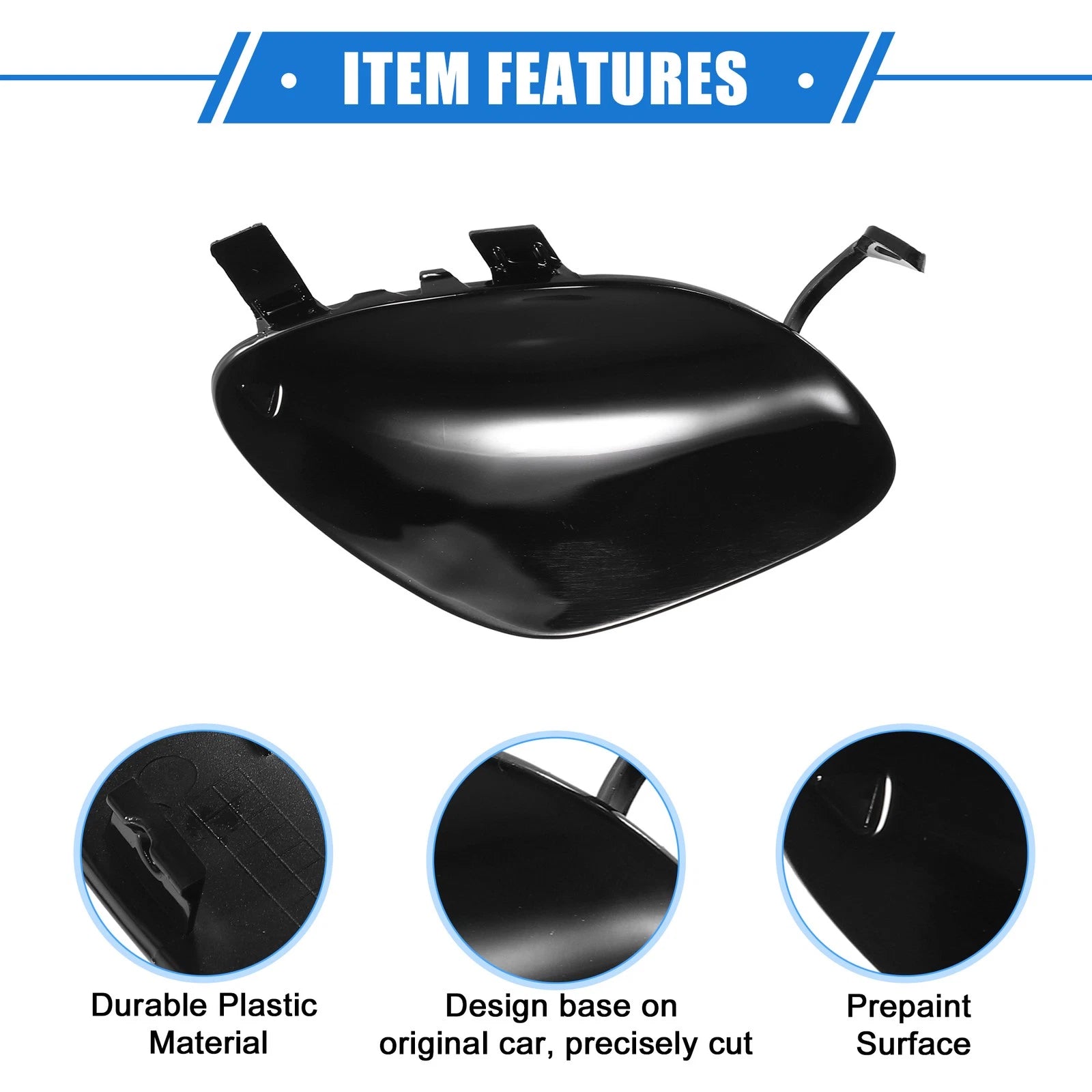 Tow Hook Eye Hole Cover for Mercedes-Benz E450 (2019–2020) Black