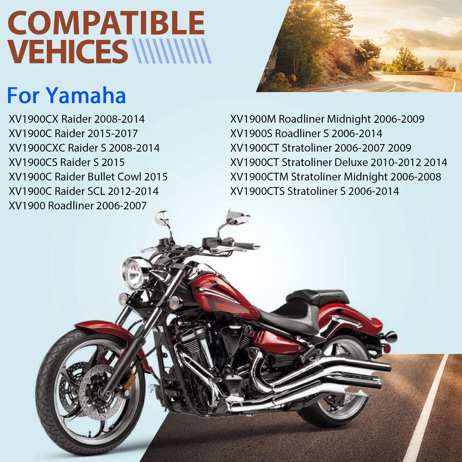 Air Filter Cleaner for Yamaha Raider Stratoliner Roadliner XV 1900 (2006–2017)