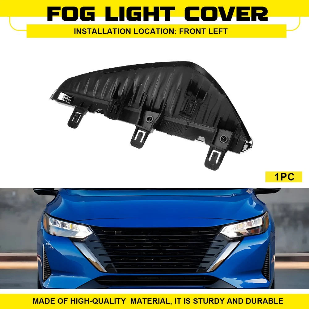 Chrome Front Grille Bezel Left Side Fog Light Cover for Nissan Sentra (2024-2025)