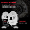 Set of 2 Front Disc Brake Rotors & Ceramic Brake Pads for Hyundai Santa Fe (2007–2009)