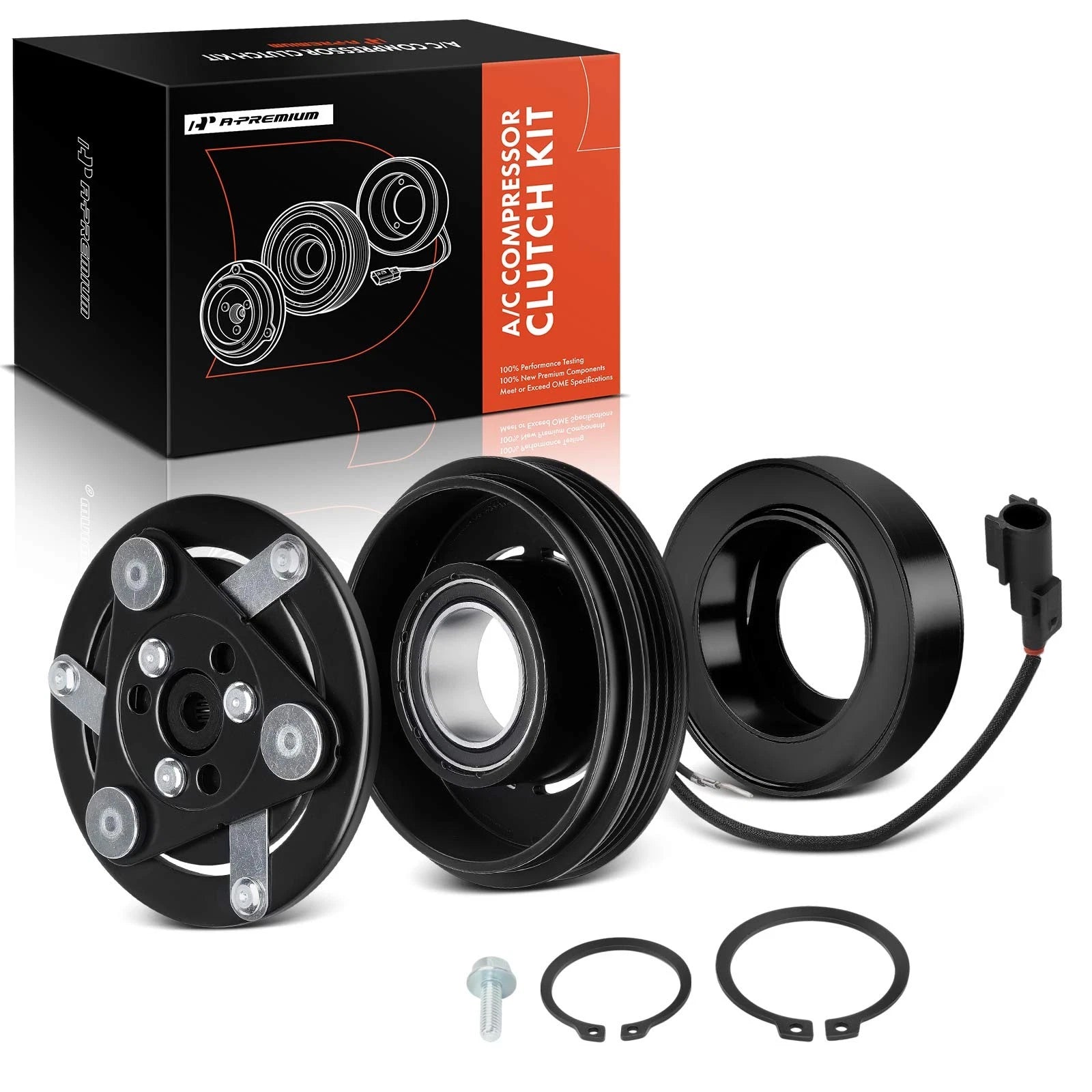 A/C Compressor Clutch Kit with 3-Groove Pulley for Volvo XC60 S60 XC70 (2009–2017)