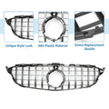 Front Upper Bumper Grille for Mercedes-Benz C180 Chrome Silver Tone