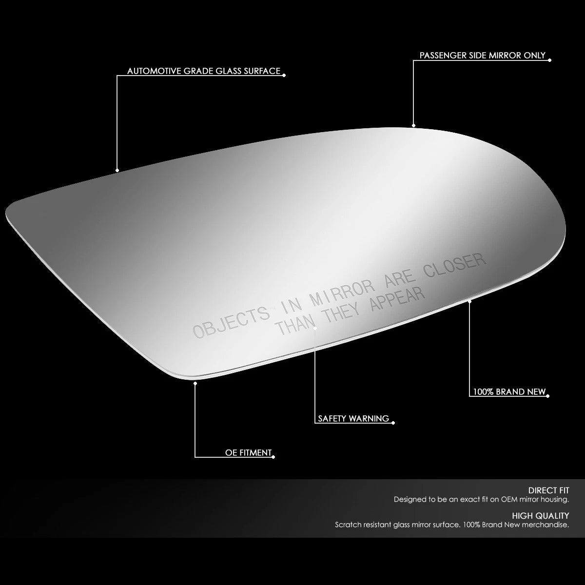 Right Side Door Rear View Mirror Glass for Chevy Lumina (1995–2001)