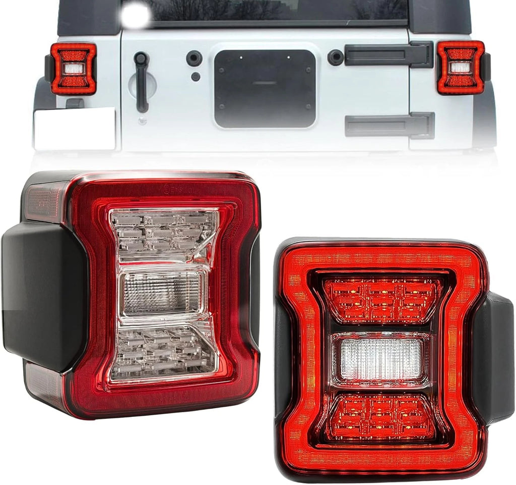 LED Tail Lights for Jeep Wrangler JK JKU (2007–2018) - Rear Brake Turn Signal Lamps Pair