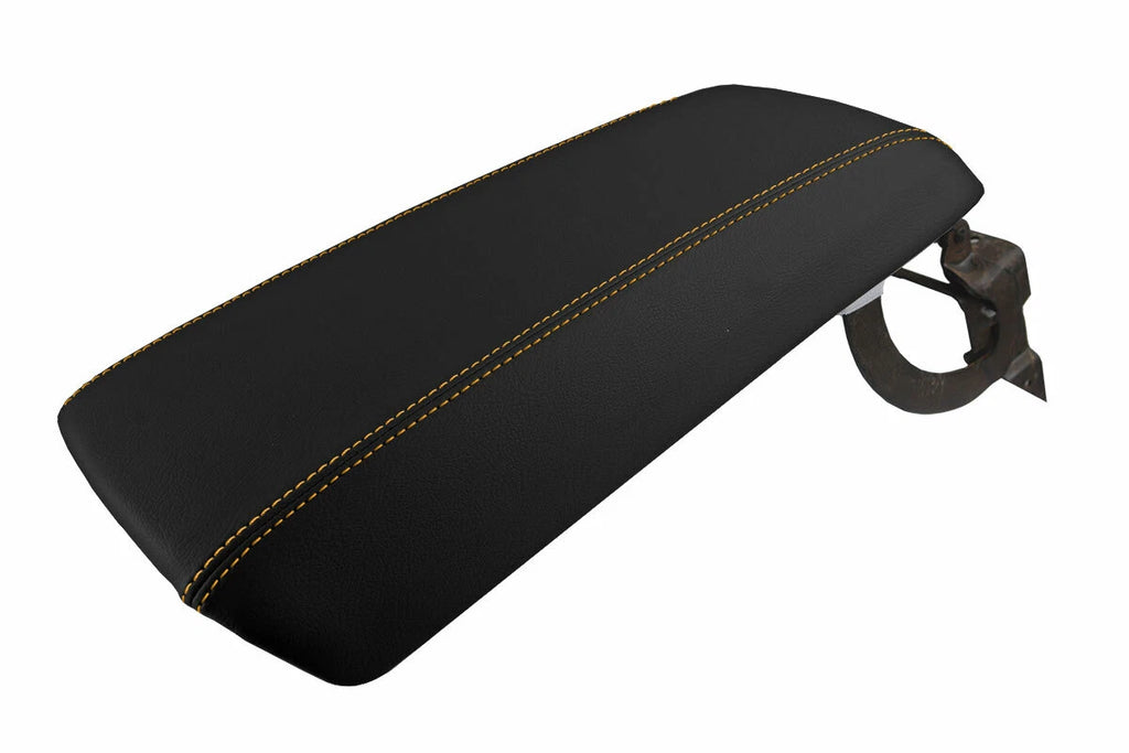 Leather Console Lid Armrest Cover for Ford Edge (2011–2020) Orange Stitch