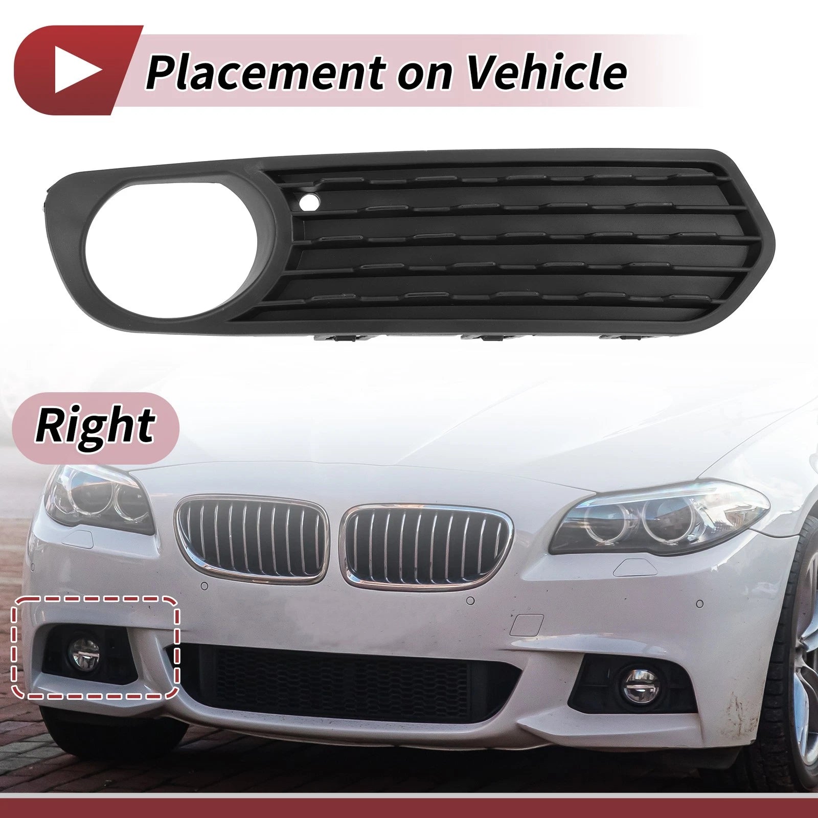 1 Pc Fog Light Grill for BMW F20 (2011–2015) No. 51117272558 Black