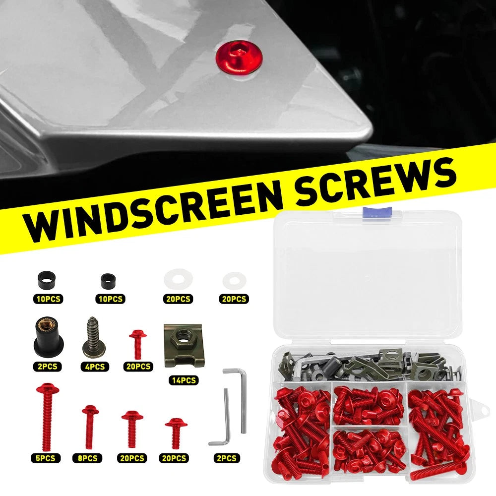 155pcs Red Aluminum Fairing Bolts Kit M5/M6 for Suzuki GSXR600/750/1000