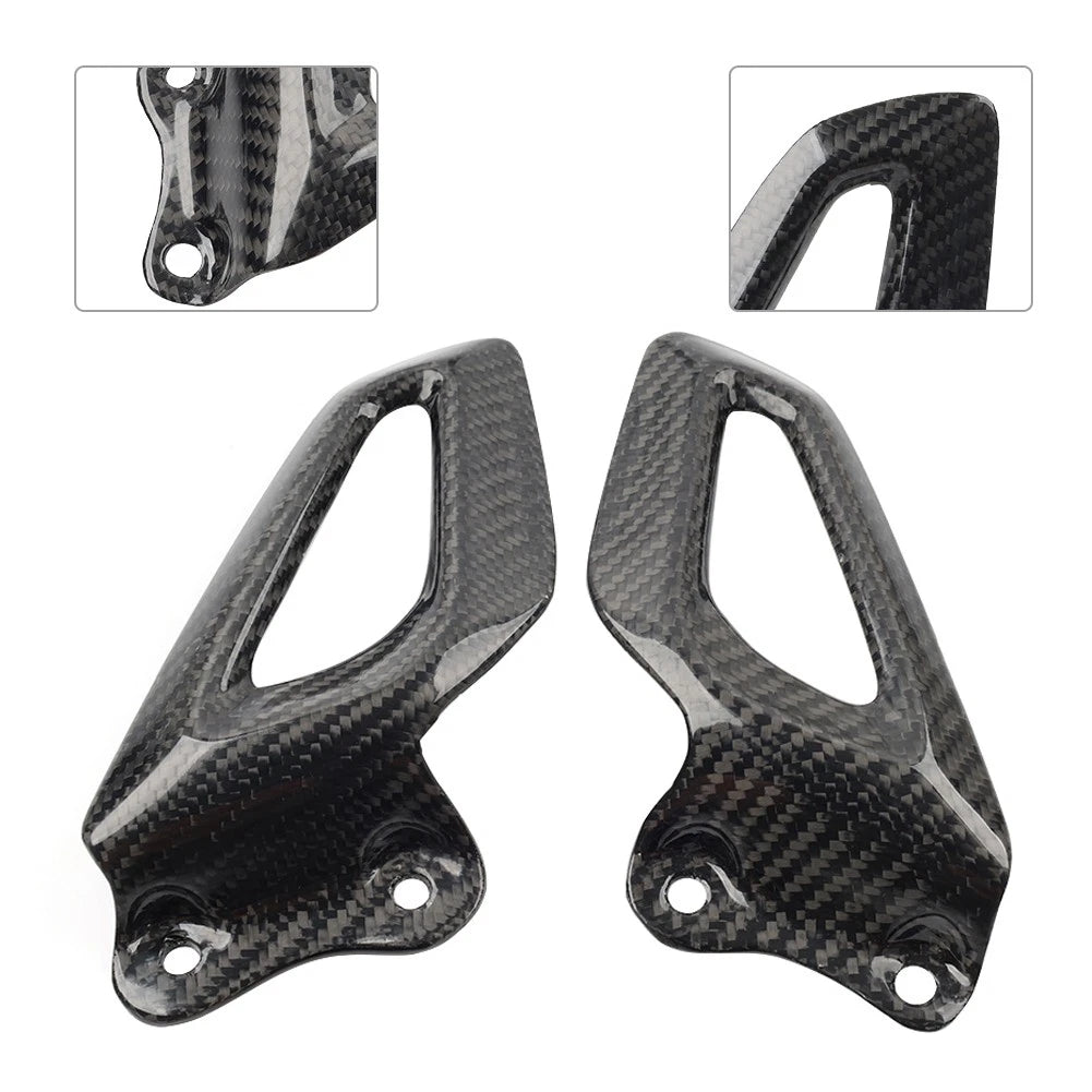 Carbon Fiber Rearset Footrest Plate Heel Guard for BMW S1000RR (2019–2024), M1000RR (2021+)