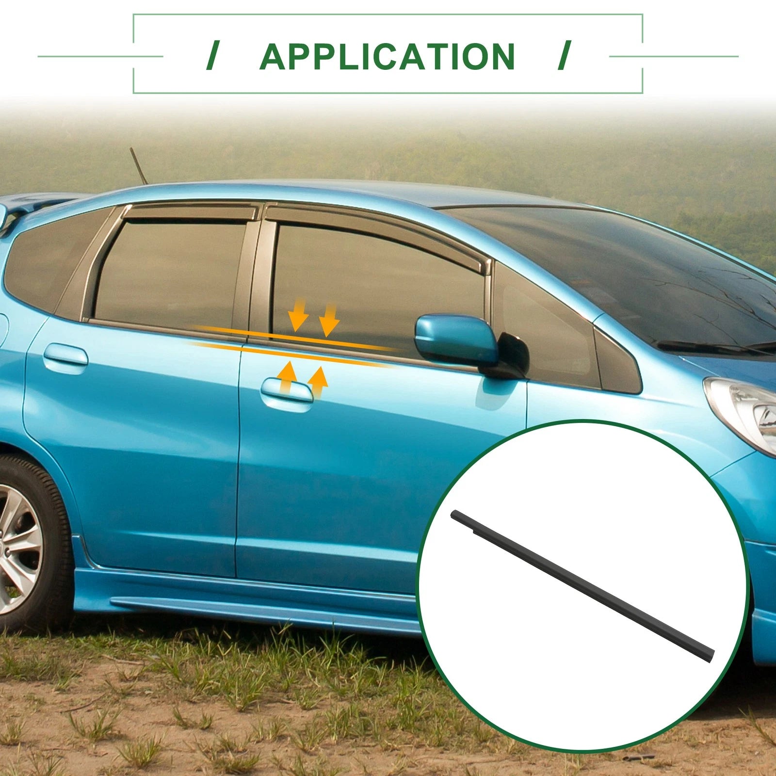 Set of 4 Weatherstrip Window Seal No.72410SELT01 for Honda Fit (2001–2008)