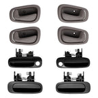 Outside and Inside Door Handles Black/Gray for Toyota Corolla (1998–2002)