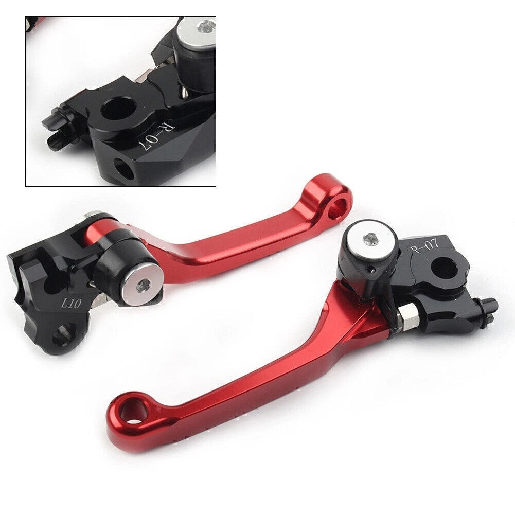 2X CNC Pivot Brake Clutch Levers for Honda CRF250R CRF450R (2007–2022) Red