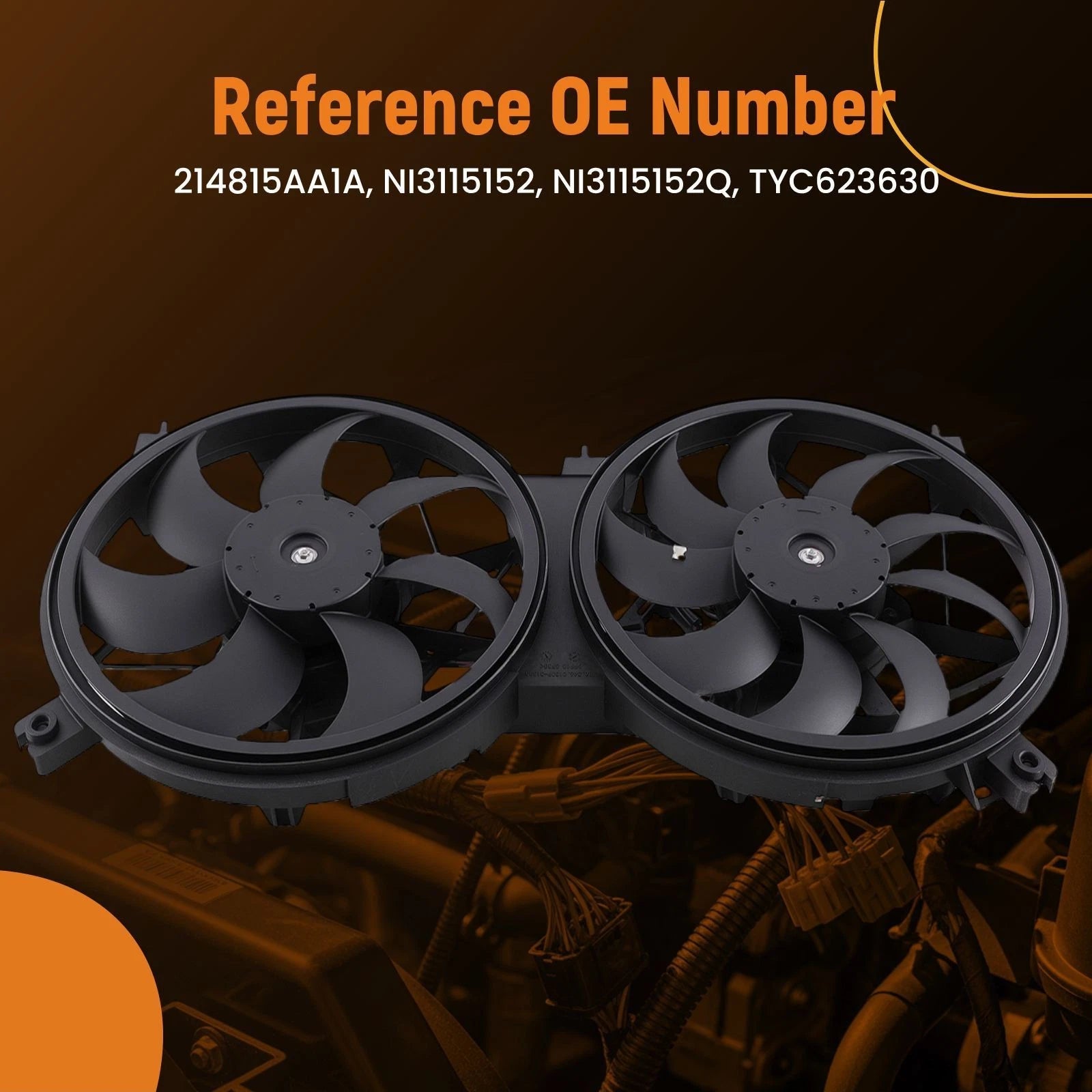 Radiator Condenser Cooling Fan Assembly for Nissan Murano (2015–2018) 214815AA1A