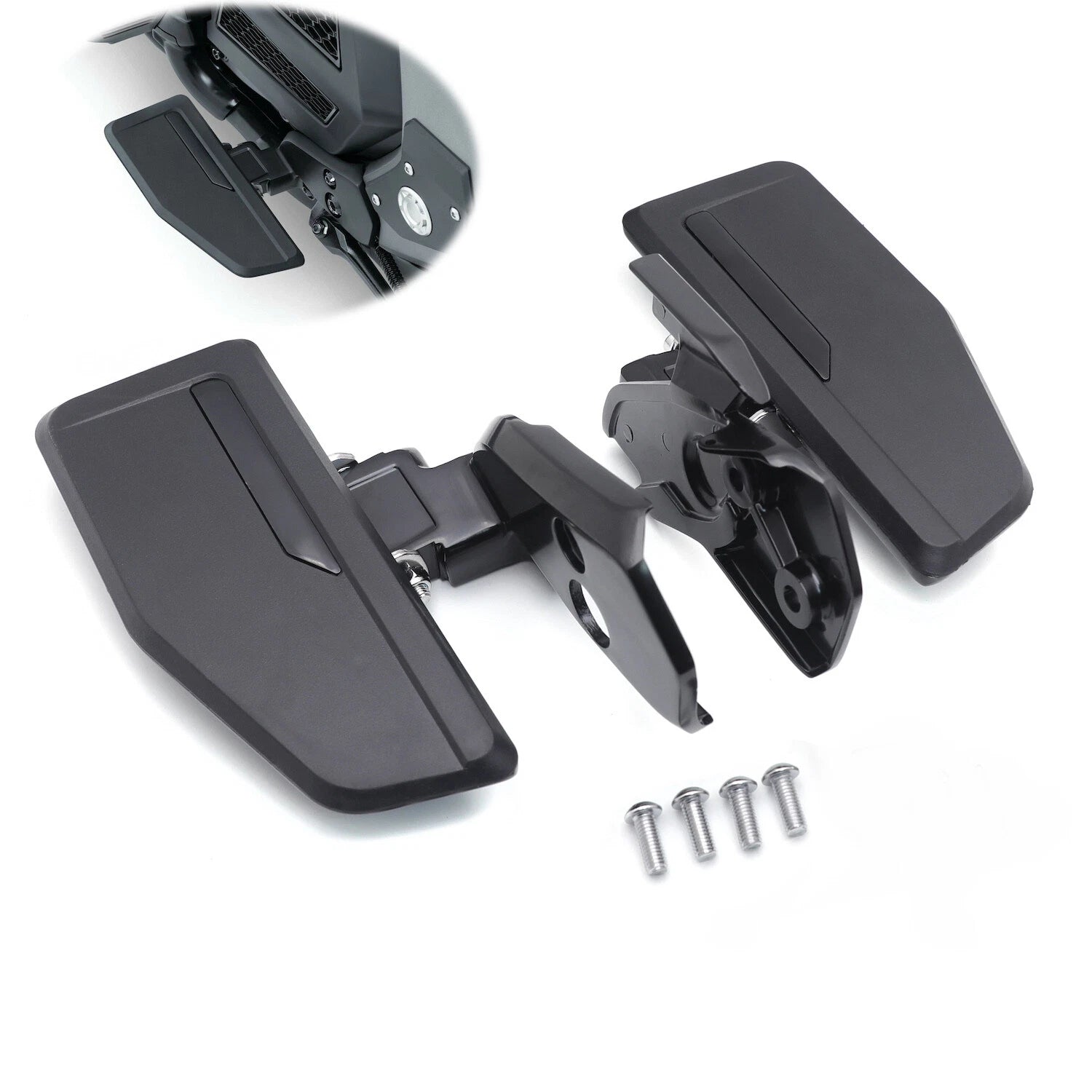 Black Omni Driver Floorboards Foot Pegs for Honda Gold Wing GL1800 (2018–2021)