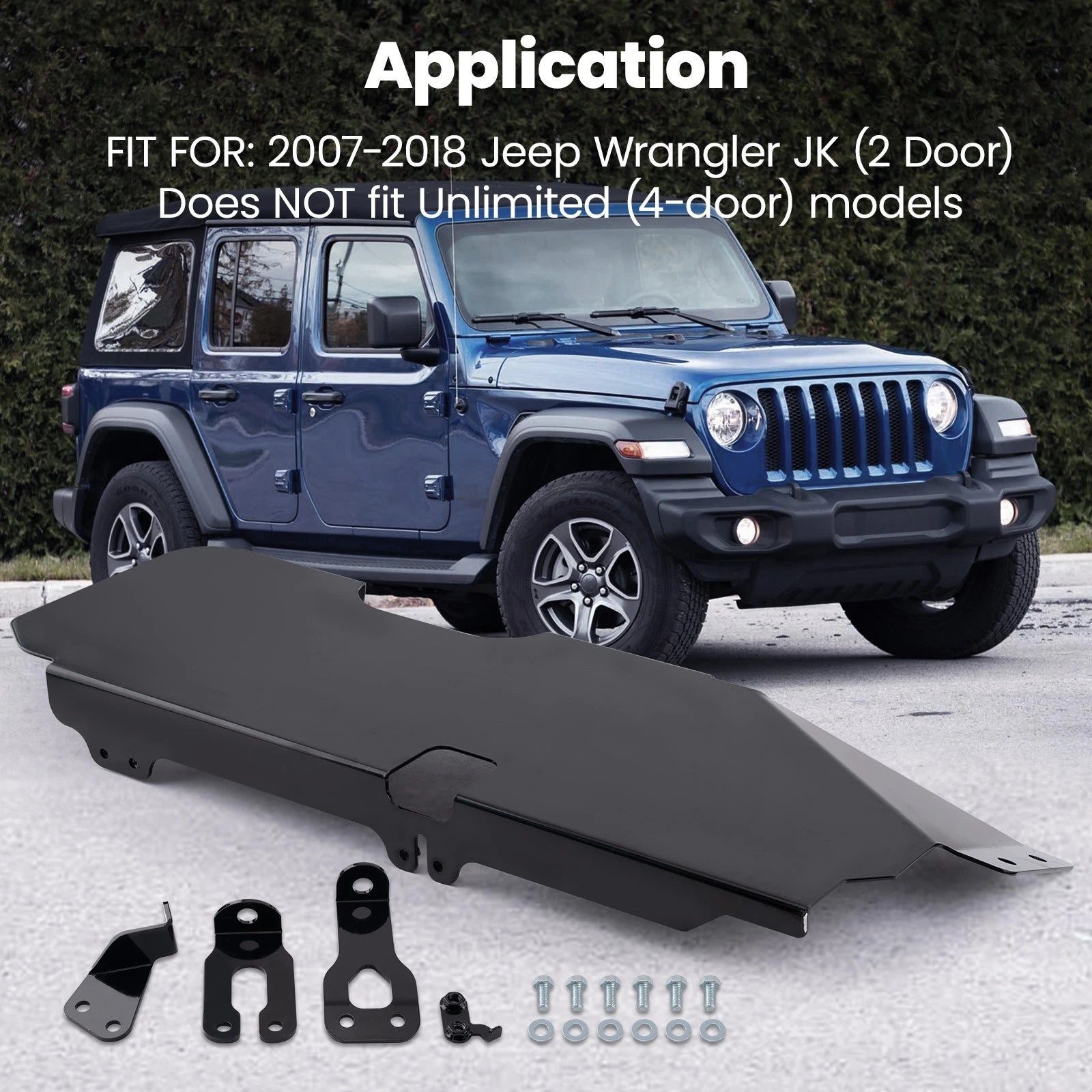 Steel Gas Tank Skid Plate for Jeep JK Wrangler (2007–2018)