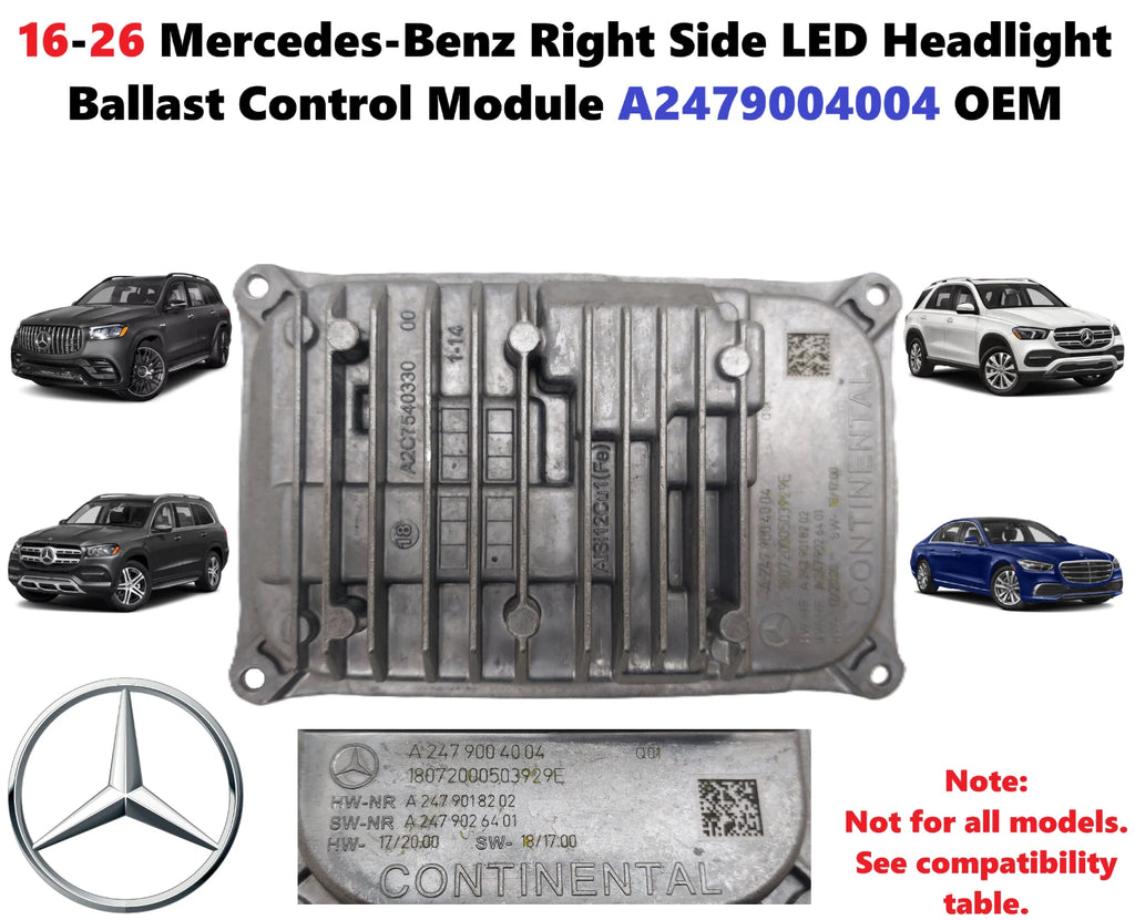 LED Headlight Ballast Control Module for Mercedes-Benz (2016–2026) A2479004004