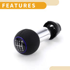 6 Speed Manual Gear Shift Knob for Audi A3 (2008–2020) Plastic Faux Leather Blue
