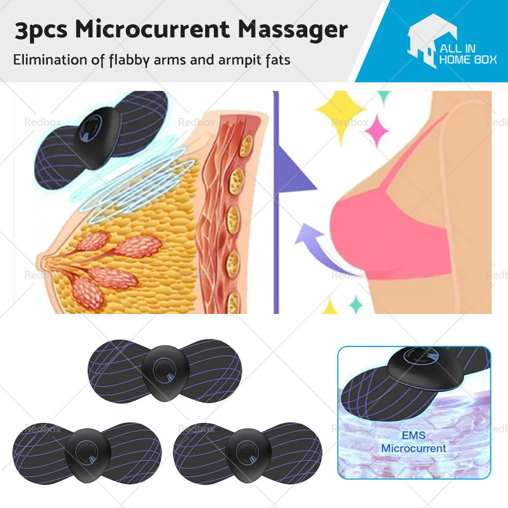 3PCS EMS Microcurrent Massager for Breast Liftup Massage Pad