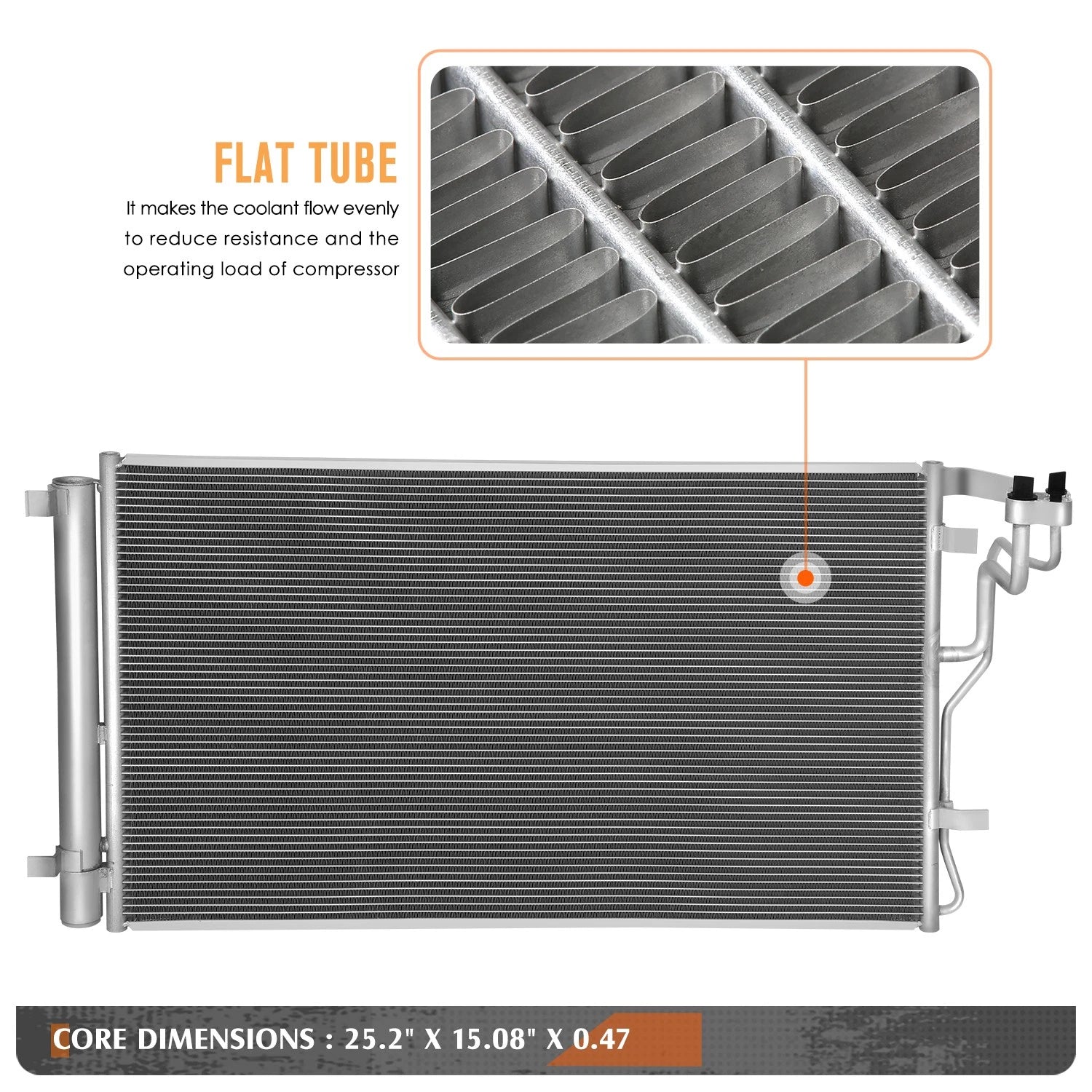 A/C Condenser for Veloster/Soul 2.0L (2019–2024) OE Style Aluminum Core