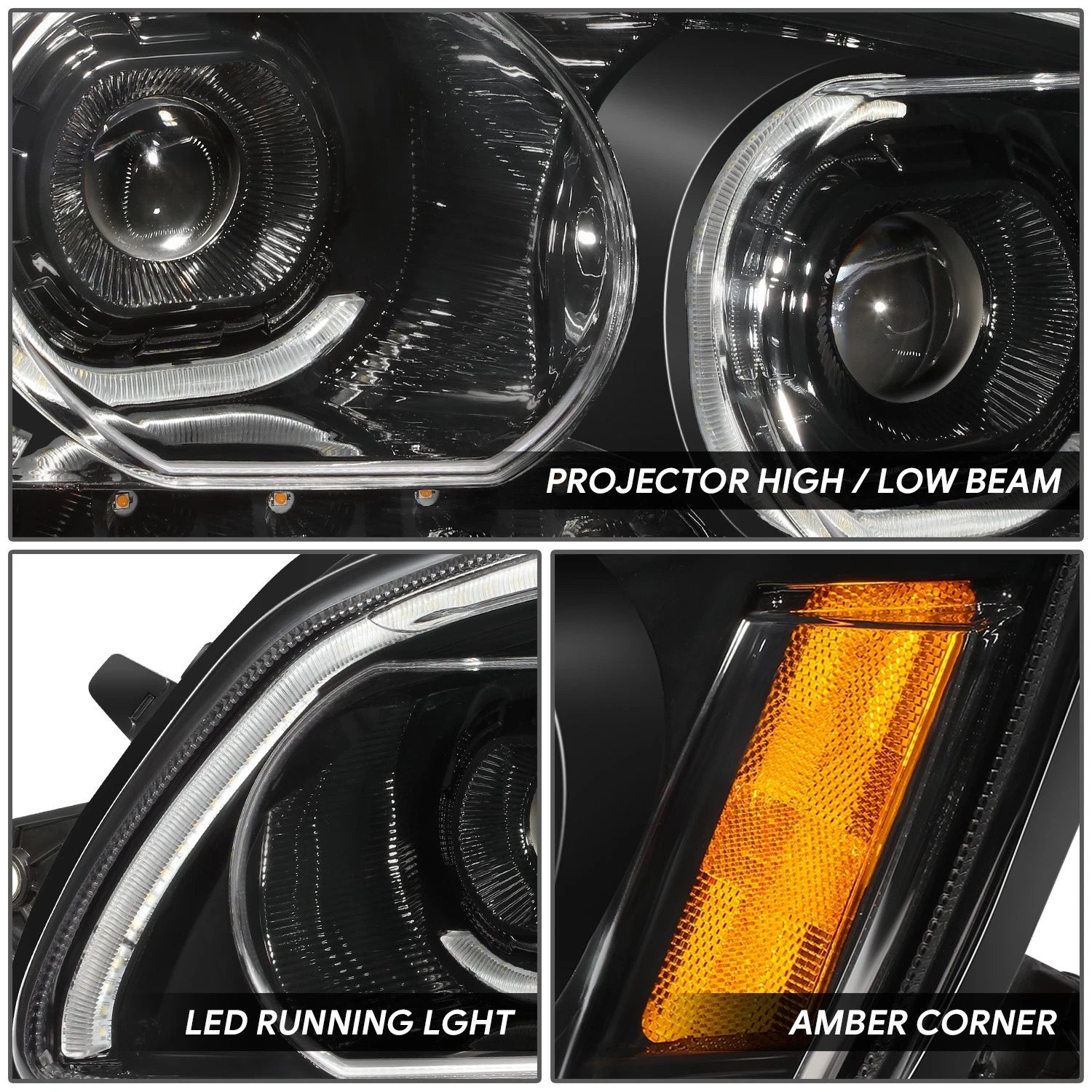 LED DRL Turn Signal Dual Projector Headlight for Kenworth T170 T370 T660 (2008–2019)
