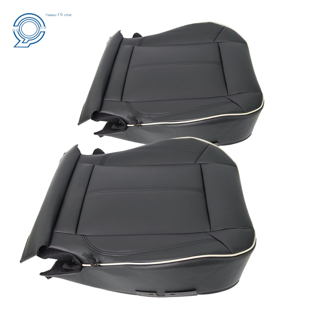 Set of 2 Leather Bottom Seat Covers for Hummer H3 (2006–2010) Black