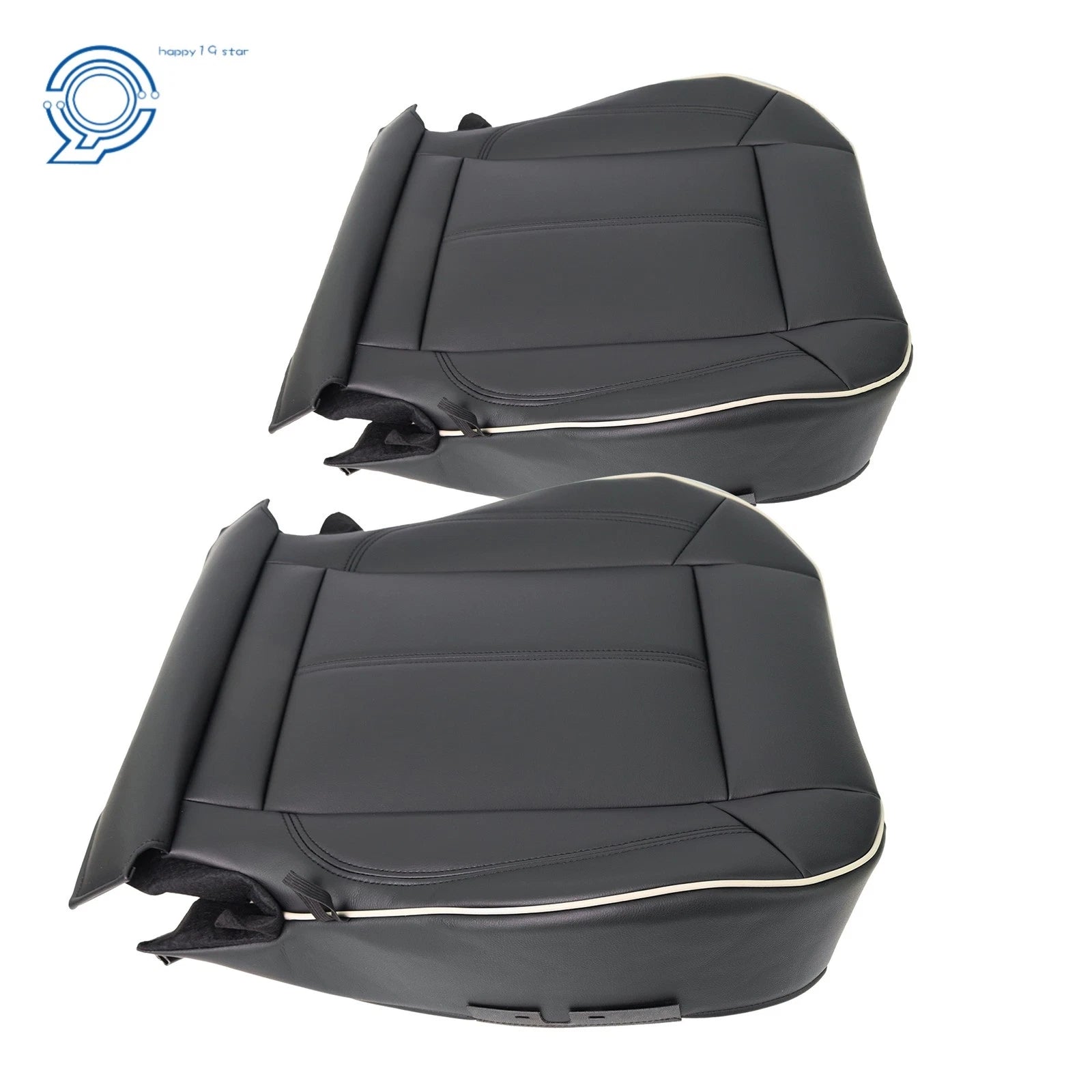 Set of 2 Leather Bottom Seat Covers for Hummer H3 (2006–2010) Black