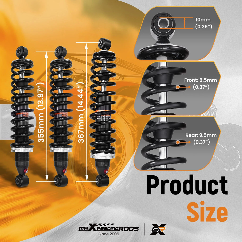 1x Rear + 2x Front Coil-Over Shocks for Honda Fourtrax 300 (1993–2000)