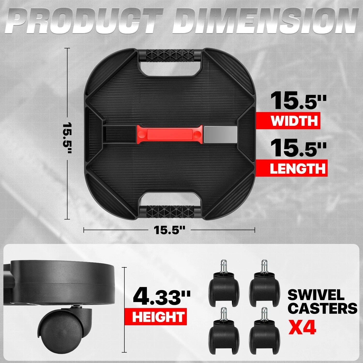 Universal Rolling Caddy Tray Kit for Tool Storage (15.5" x 15.5")
