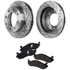 Disc Brake & Pad Kit for Hummer H2 (2003) - Cross-Drilled Semi-Metallic