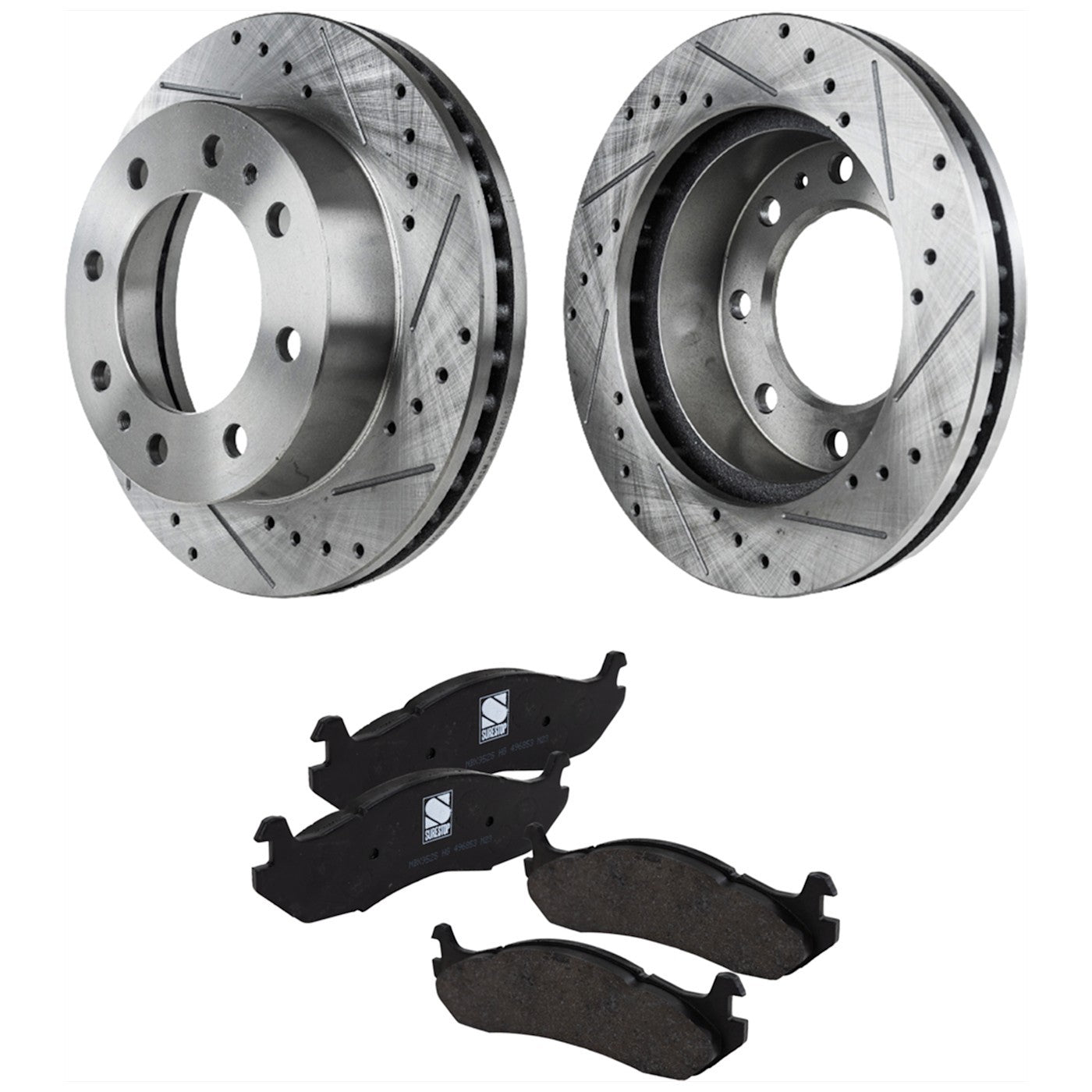 Disc Brake & Pad Kit for Hummer H2 (2003) - Cross-Drilled Semi-Metallic