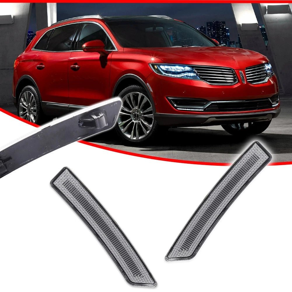 Clear Lens Front Fender Side Marker Reflector Lights for Lincoln Nautilus (2019–2022)