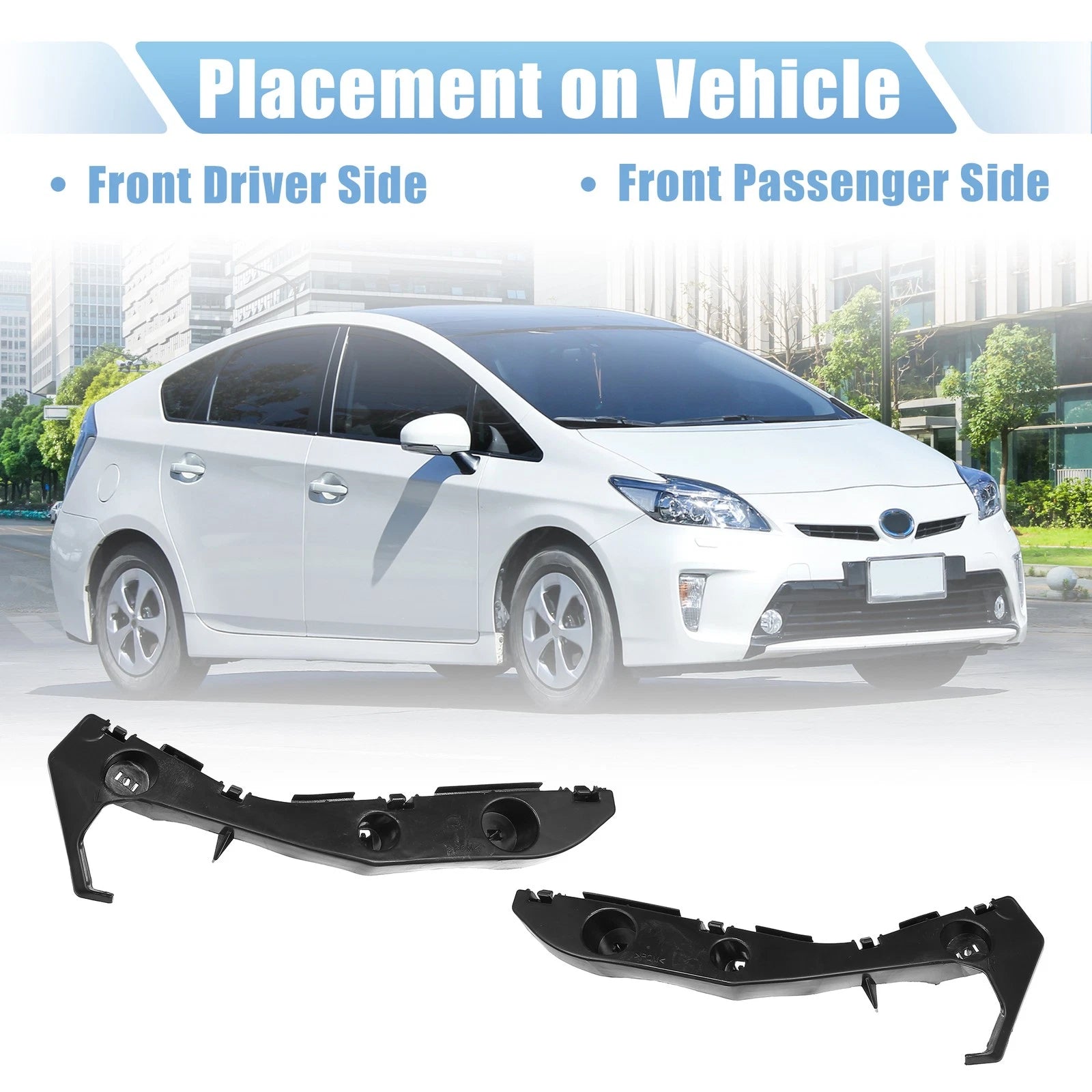 Set of 2 Front Bumper Mounting Support Brackets 52115-47010 for Toyota Prius (2010–2015)