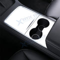Matte White Center Console Wrap Cover Sticker Decoration for Tesla Model 3/Y (2021–2025)