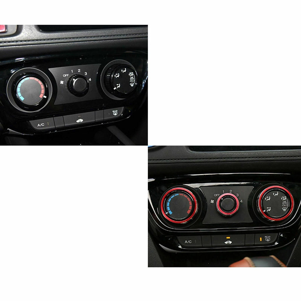 Alloy Interior Climate Controller Knob Cover Rings for Honda Jazz (2015-2020)