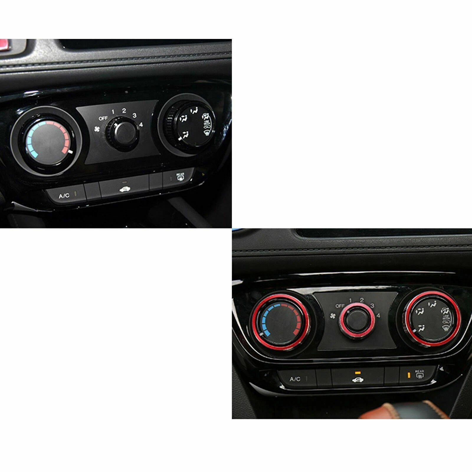 Alloy Interior Climate Controller Knob Cover Rings for Honda Jazz (2015-2020)