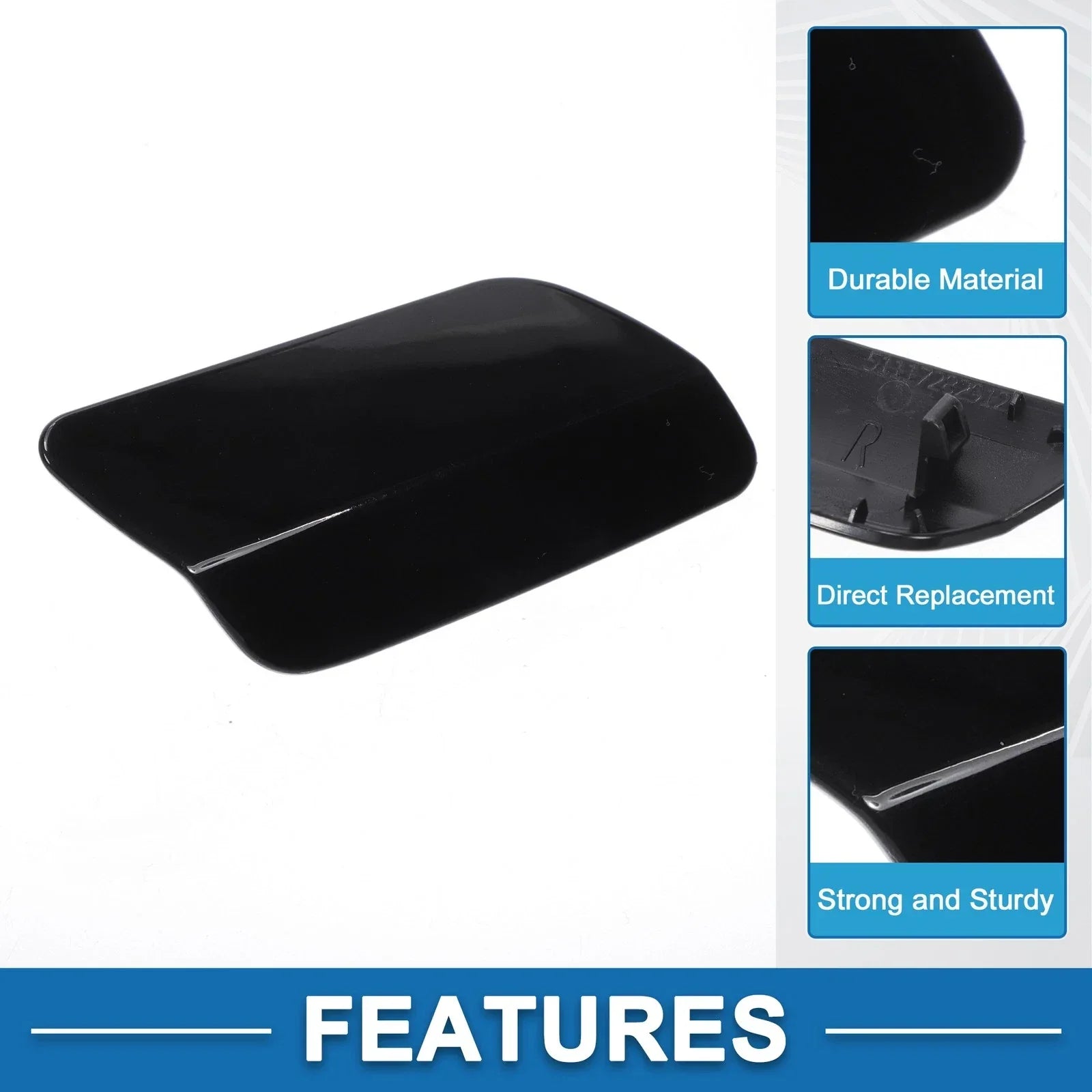 Washer Nozzle Cover Cap Front Right Side Bumper for BMW 640i Black