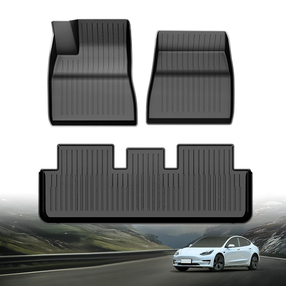 Set of 3 All Weather TPE Floor Mats for Tesla Model 3
