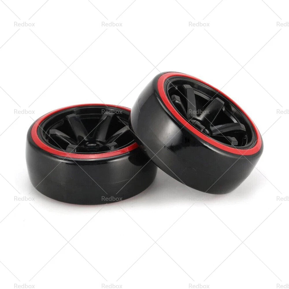Set of 4 Hard Plastic Tire Wheels for 1/10 RC Drift Cars