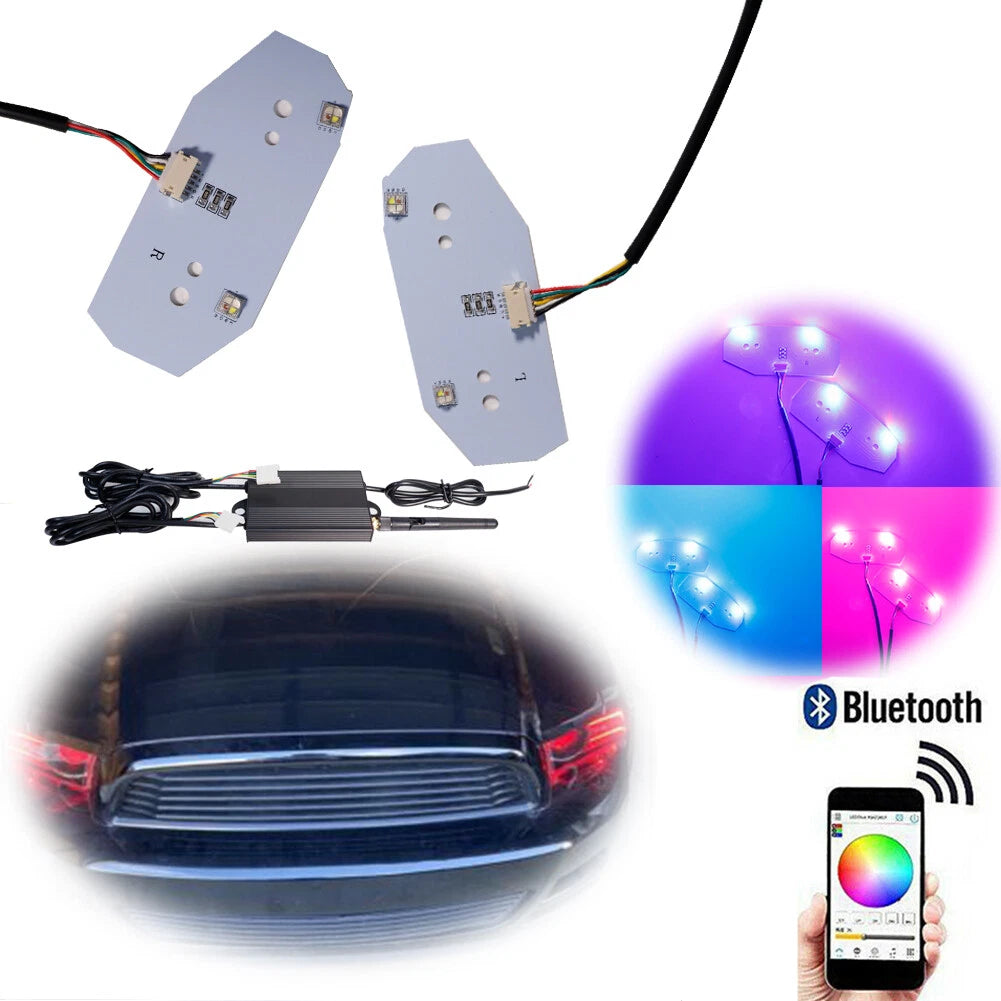 RGBW LED Multi-Color Changing Headlight DRL Accent Pair for Ford Mustang (2013–2014)