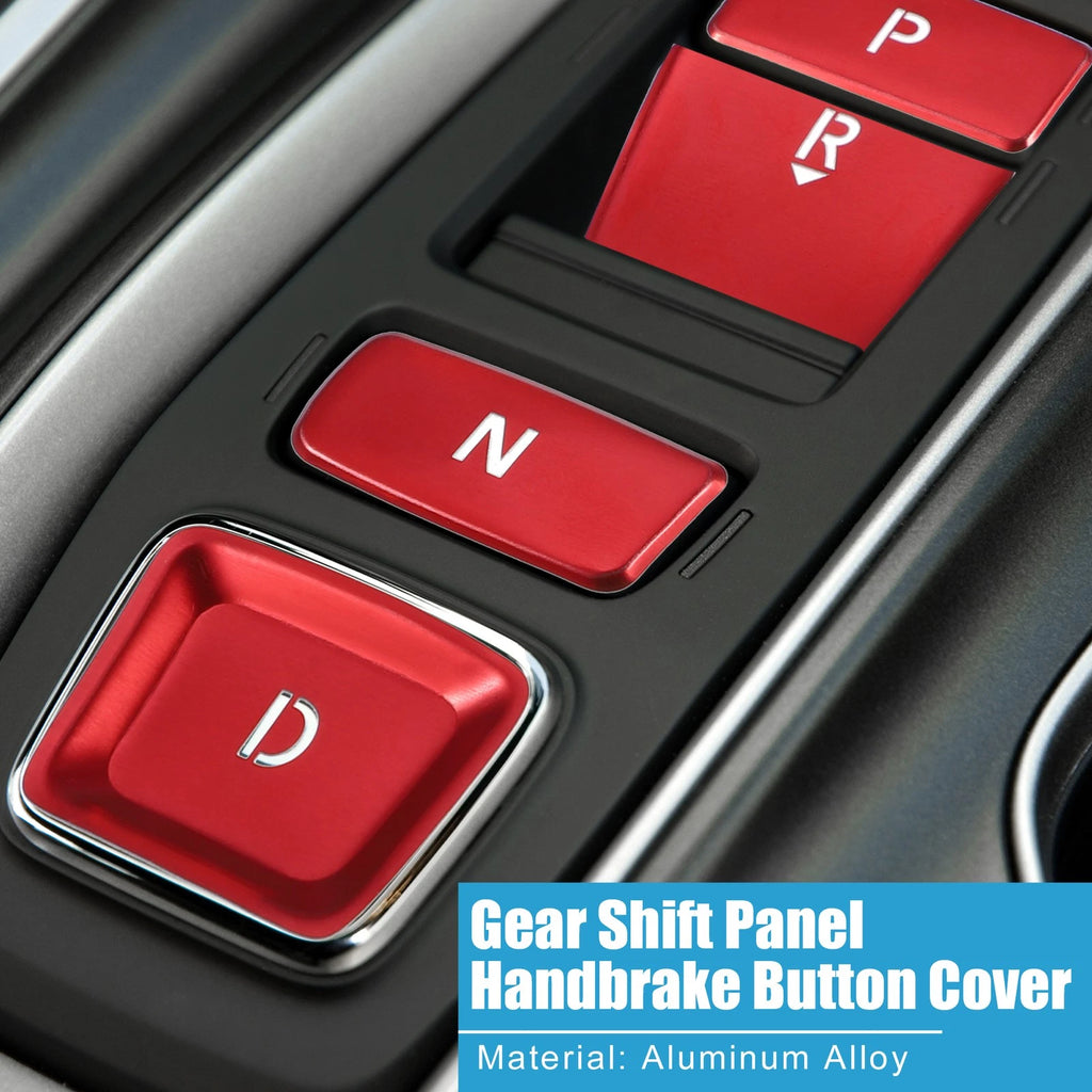 9pcs Gear Shift Panel Switch Button Cover Trim for Honda Accord (2018–2022) Red