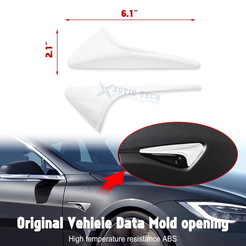 White Side Camera Decor Cover Trim for Tesla Model 3 (2024-2025)