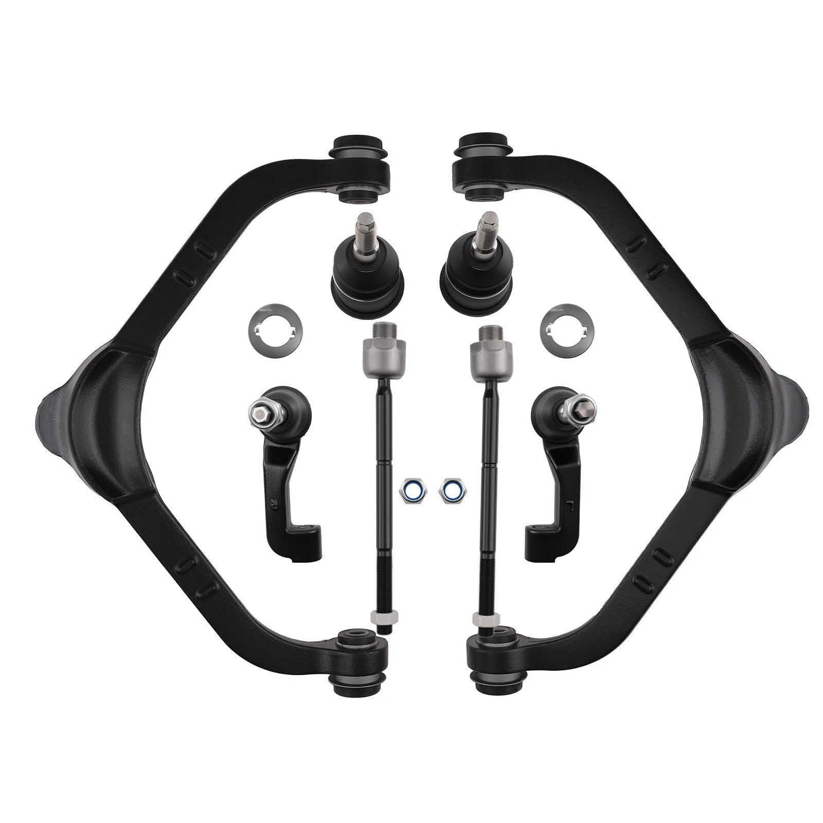 Front Upper Control Arm + Lower Ball Joint + Tie Rod for Jeep Liberty (2002-2004)