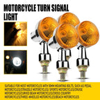 Set of 4 Chrome Motorcycle Turn Signal Bullet Blinker Lights for Motorcycles