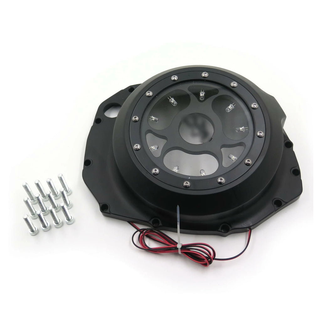 Green LED Clear Engine Clutch Cover for Suzuki GSXR1300 Hayabusa (1999–2020)