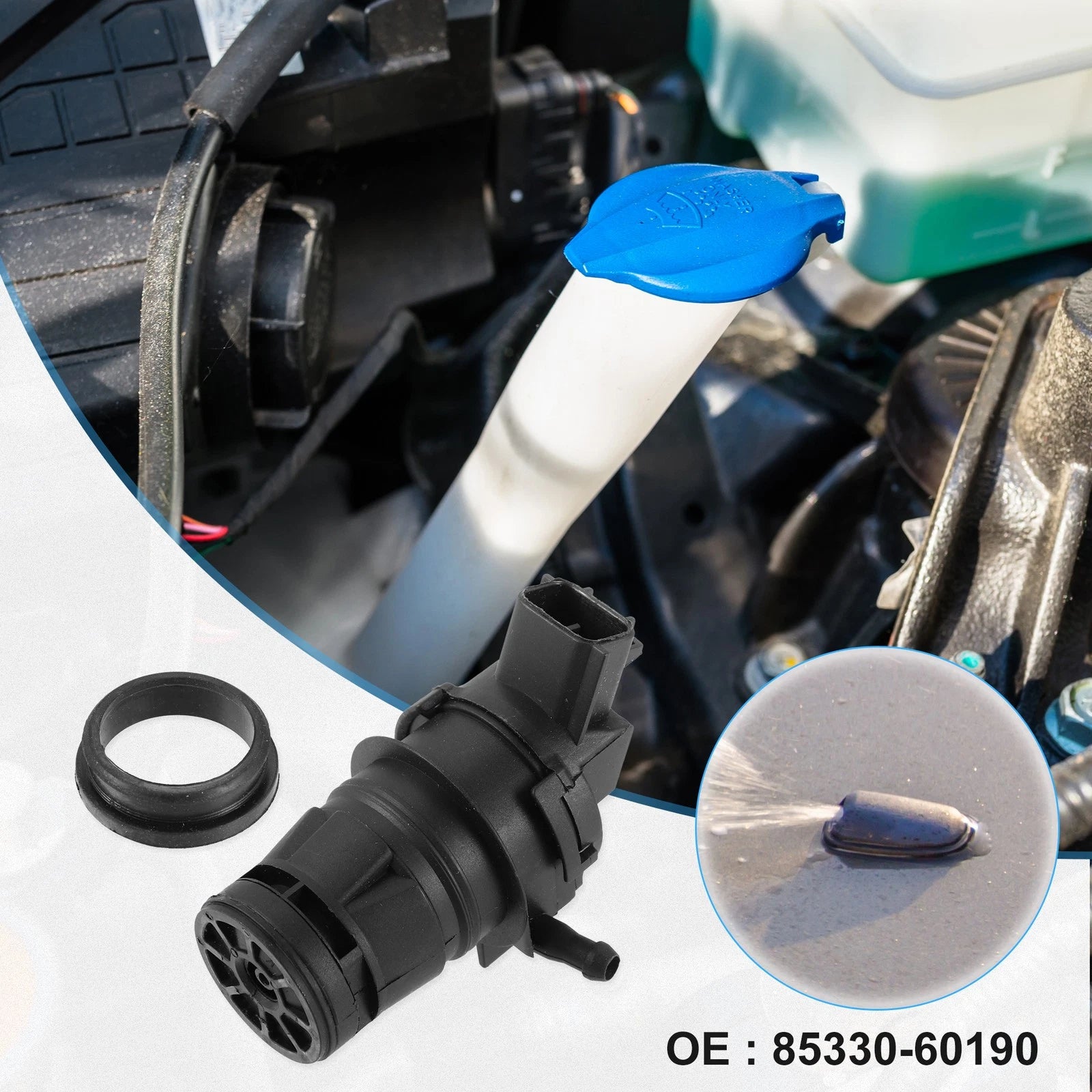 Windshield Washer Motor Pump with Grommet for Toyota 4Runner (2003–2022)