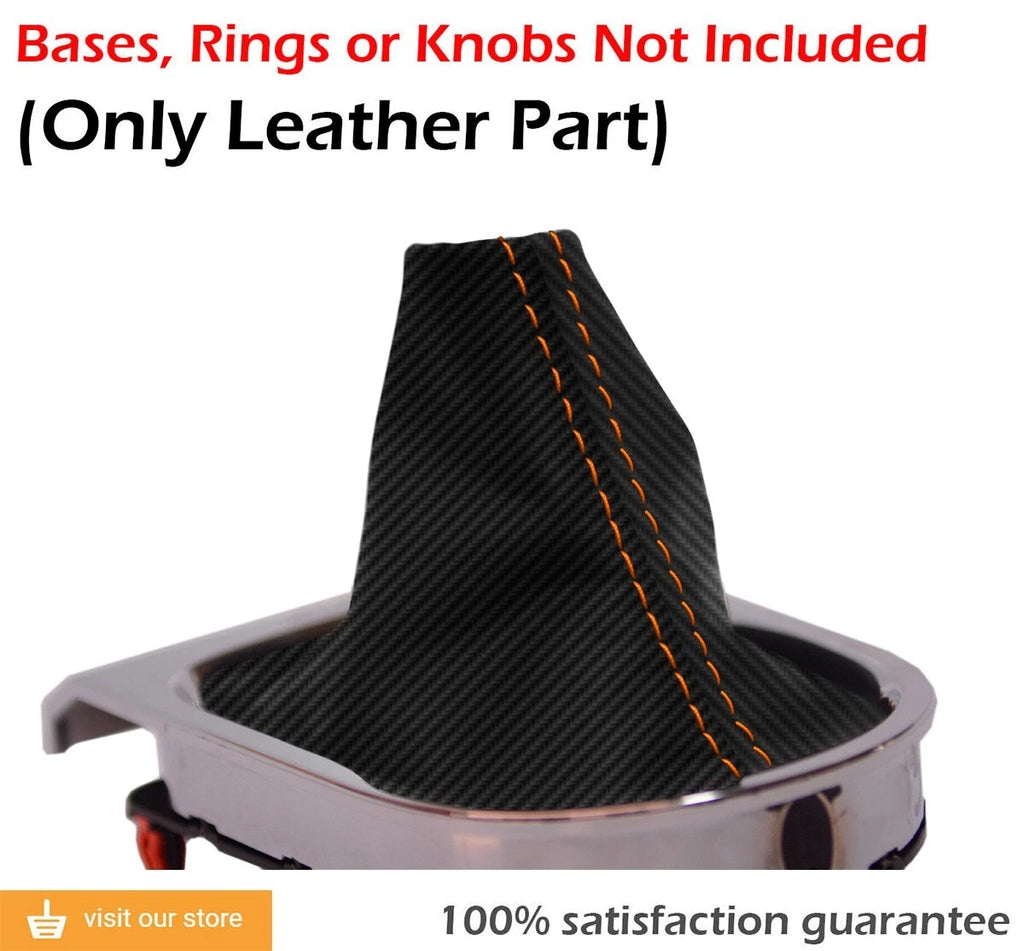 Manual Shift Boot for Ford Mustang (2015–2020) Carbon Fiber Orange Stitch